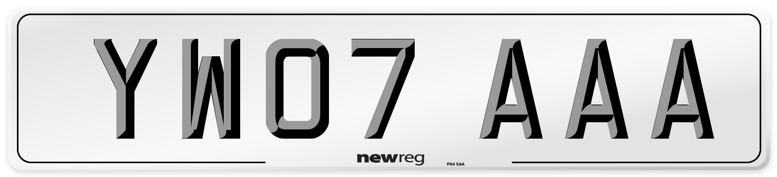 YW07 AAA Number Plate from New Reg